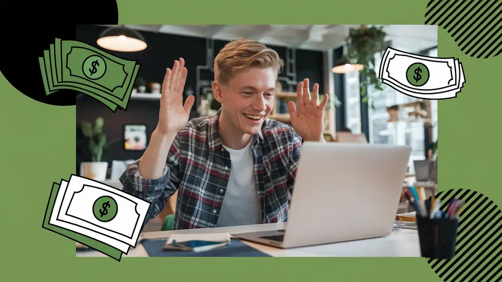 Verslininkas ieško partnerių ir naršo svetaines, kurios teikia paskolas.